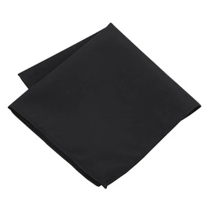 100% Silk Woven Black Pocket Square Handkerchief - Picture 1 of 2