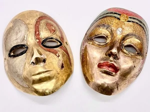 Massive emaillierte Messing Deko Maske Made in India (2er Set) Schmetterling Emaille - Bild 1 von 10