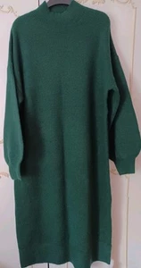 F&F Turtle Green Soft Knitted Maxi Dress Size XL 20-22 New - Picture 1 of 8