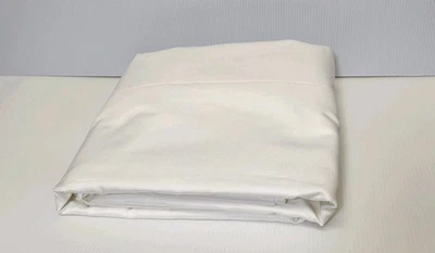 NEW The Company Store White Queen Flat Sateen Sheet  89” x 102” 100% Cotton - Image 1 of 4
