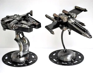 Millennium Falcon X-Wing Metal Sculpture | Welded Steel Art | Christmas Gift - Picture 1 of 13