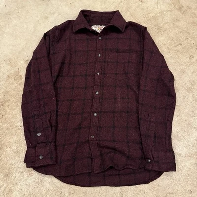 Free Planet Flannel Shirt Mens S Red Black Plaid Button Up Long Sleeve Camping - Image 1 of 4
