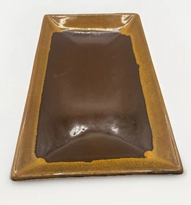 Red Clay Pottery Tray Drop Bowl Trinket Dish Brown 11 Inch Bohemian Decor - Picture 1 of 4