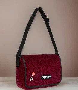 New SUPREME• Velvet Small Messenger Shoulder Bag• Box Logo• Red Leopard• NWT• 5L - Picture 1 of 3