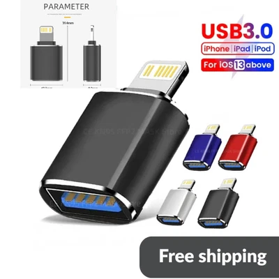 Pour iPhone Adaptateur OTG IOS 8 Broches vers USB 3.0 Femelle Connecteur iPad Max Pro Plus - Photo 1/4