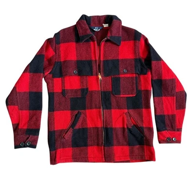 Vintage Woolrich Lumberjack Jacket Mens M Mackinaw Red Black Check Wool Blend - Image 1 of 4
