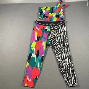Yitty high-waisted sports bra & capri leggings in Zebra and bright color XXL/ L - Picture 1 of 8
