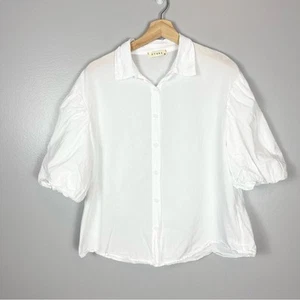 Starkx Puff Sleeve Button Up Shirt Woman’s blouse size M White - Imagen 1 de 11