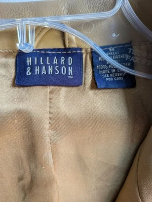 Chaqueta de cuero para mujer Hillard & Hanson color tostado talla M Foto 1 de 4