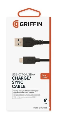 Griffin USB-C to USB-A Charge & Sync Cable - 6 feet - NEW IN BOX - Image 1 of 2