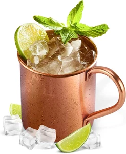 Moscow Mule Kupferbecher aus massivem Kupfer - authentische Moscow Mule Becher ungefüttert  - Bild 1 von 12
