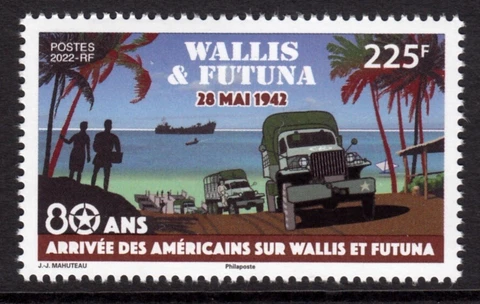 WALLIS & FUTUNA 2022 WORLD WAR II US TROOPS ARRIVE TRUCKS SHIP MILITARY [#2210] Cover