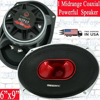 1x Gravity WZP69 Car Audio 6"x9" 4-Ohm Midrange 800 Watts Coaxial Loud Speaker - Image 1 of 4