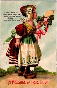 Postal en relieve para niños holandeses un mensaje de amor verdadero día de San Valentín - Imagen 1 de 2