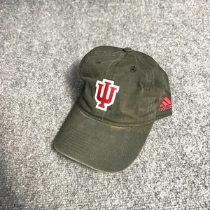 Vintage Adidas Indiana University Strap Back Hat Cap Green Embroidered College - Picture 1 of 3