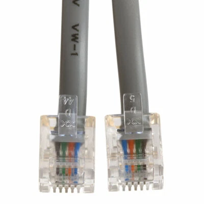 14 Feet (Voice) Phone Cable, RJ11 (6P4C), Reverse Heavy Duty FREE SHIPPING - Image 1 of 2