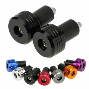 Motorcycle 7/8" Handle Bar End Plugs Grip Ends Caps Weight Slider Anti Vibration - Picture 1 of 25