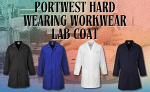 Portwest 2852 Standard Lab Herren Mantel strapazierfähig Arbeitskleidung Laborkittel, mehrere Größen - Bild 1 von 13