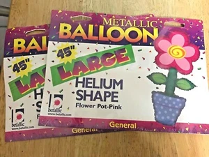 Paquete de 2 Macetas Betálicas 45" Grandes Forma de Helio-Globo Rosa NUEVO - Imagen 1 de 6