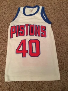 Vintage Detroit Pistons Bill Laimbeer Kids Cloth Jersey 10-12 Stadium Giveaway - Picture 1 of 3