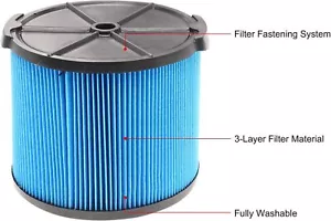 Filtro di ricambio 3 strati per Ridgid VF3500 3-4,5 galloni Wet Dry Shop Vac USA - Foto 1 di 7