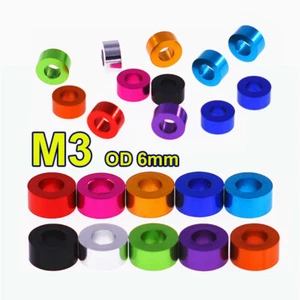 Anodised Aluminium Alloy Washer Ring M3 OD 6mm Thickness 0.5-3mm DIY Fastener - Picture 1 of 8