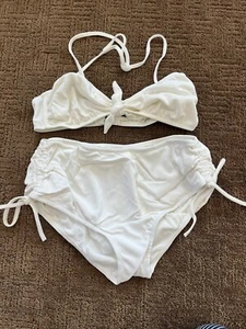 NEW NOS Vtg Ladies JCPenney USA White Nylon Bikini Swimsuit Sz 12 Medium - Picture 1 of 2