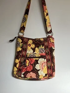 Vera Bradley Buttercup Hipster Crossbody Floral Purse Bag Strap Zip Pockets EUC - Picture 1 of 17