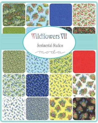 NEW Moda Charm Pack Wildflowers VII  fabric squares Bright Summer Colors - Image 1 of 4