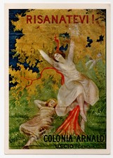 CARTOLINA PUBBLICITARIA USCIO GENOVA COLONIA ARNALDI VIAGGIATA 1978