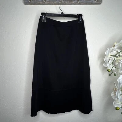 Falda Misook Línea A con Dobladillo Plisado en Negro Talla S Foto 1 de 4
