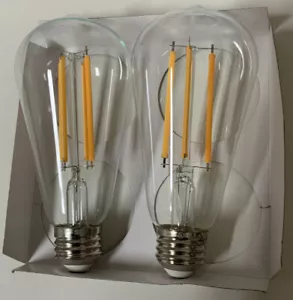 ๐ก Feit 100-Watt ST19 Dimmable Straight Filament Clear Glass Vintage ๐2pk๐ - Picture 1 of 3