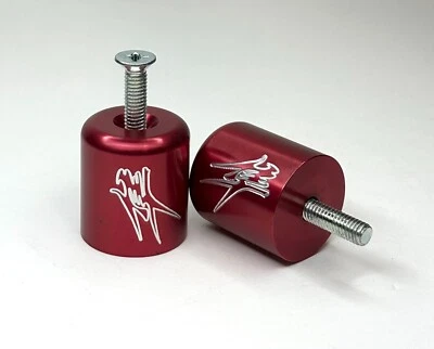 Extremos de barra de manillar Billet rojo para Kanji grabado Hayabusa 1999-2017 GSX1300R Foto 1 de 2