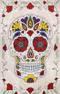 3D Tapestry "Day Of The Dead Sugar Skull" - 60 x 90 - FREE SHIPPING - Picture 1 of 4