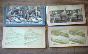 4 antike Stereoview-Karten 1893 Weltausstellung - St. Louis Tornado 1896 - Der Harem - Bild 1 von 6