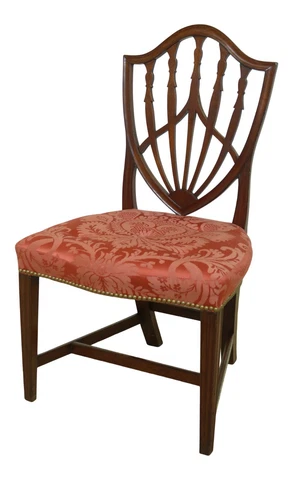 F53335EC: Period Antique Federal Style Shield Back Side Chair Cover