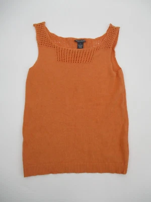 Camiseta sin mangas Chelsea & Theodore para mujer pequeña naranja sin mangas crochet informal tejida Foto 1 de 4