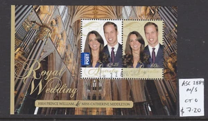 2011  ROYAL WEDDING SHEETLET  CTO/USED  ASC 2889MS.. - Picture 1 of 1