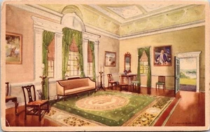 Mount Vernon Banquet Hall Washington Mansion Virginia DB Cancel WOB Postcard - Picture 1 of 2