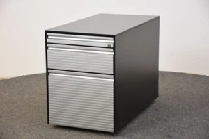 Rollcontainer, Bene, schwarz/ silber, Hängeregister, gebraucht - Bild 1 von 8