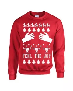 Feel the Joy Ugly Sweater Design Urlaub Unisex Crew Sweatshirt B100 - Bild 1 von 9