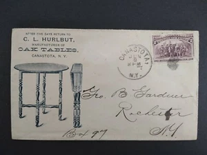 New York: Canastota 1893 #231 06/08 Hulbert Oak Tables Advertising Cover - Picture 1 of 2
