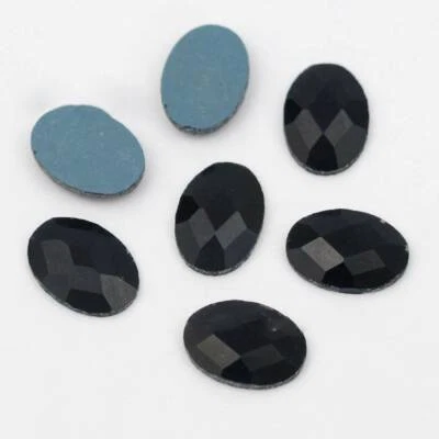 Cabujones de cristal ovalados con respaldo plano diamantes de imitación facetados 6x8/8x10/10x14/13x18 mm Foto 1 de 3