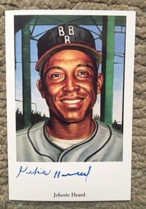 Negro Leagues Jehosie Heard D 2000 Autographed Ron Lewis Series 1  Nr Mint