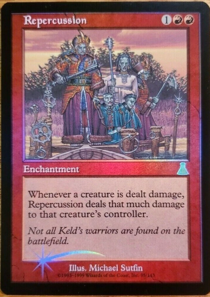 MTG FOIL URZA'S DESTINY REPERCUSSION NM MAGIC THE GATHERING RARE RED Nice - Image 1 of 1