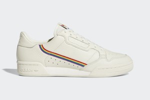 adidas originals continental 80s trainers in white with gum sole