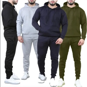 Mens Tracksuit Set Fleece Hoodie Top Bottoms Jogging Joggers Gym Pullover - Picture 1 of 8