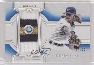 2020 Topps Definitive Collection Jumbo Relic Blue /30 Josh Hader #DJRC-JH