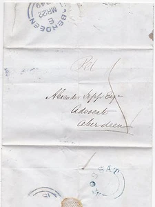 1849 BLUE UDC MOSSAT LOCAL ON WRAPPER TO ALEXANDER JOPP ADVOCATE IN ABERDEEN - Picture 1 of 1
