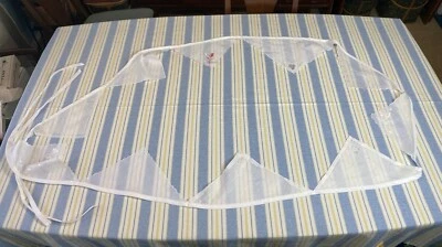 Винтажный носовой платок гирлянда носовой платок баннер ручной работы цветы белый розовый - Изображение 1 из 4